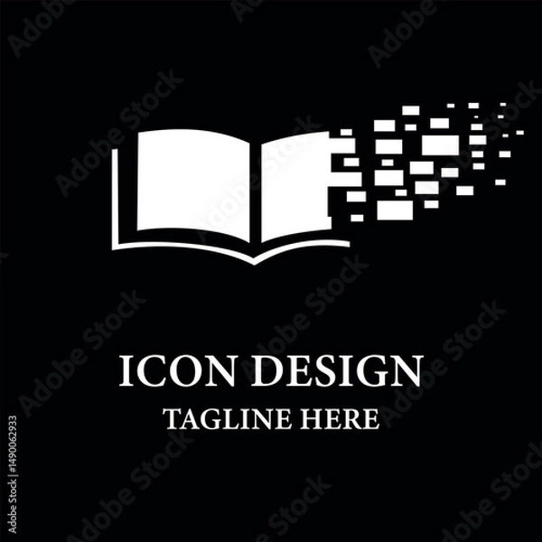 Fototapeta Digital Book Icon Logo