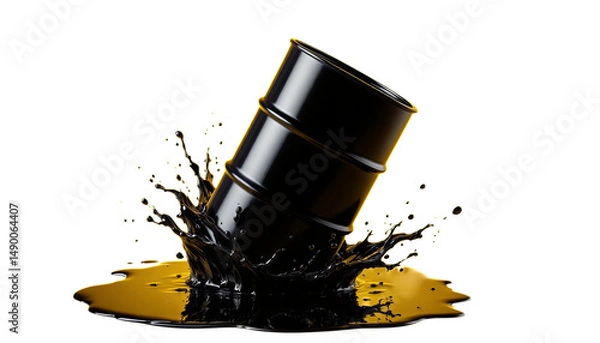 Obraz Oil Barrel Splatter, Isolated Transparent Background