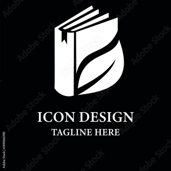 Fototapeta Leaf Book Eco Logo Design