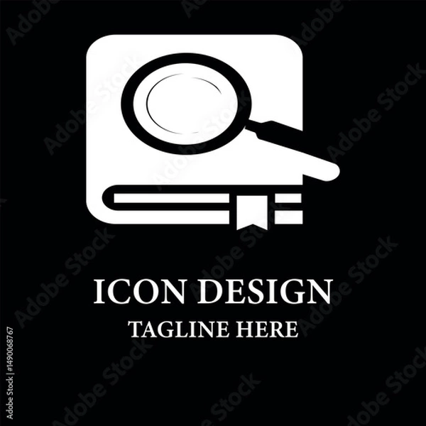 Fototapeta Search Book Icon Logo