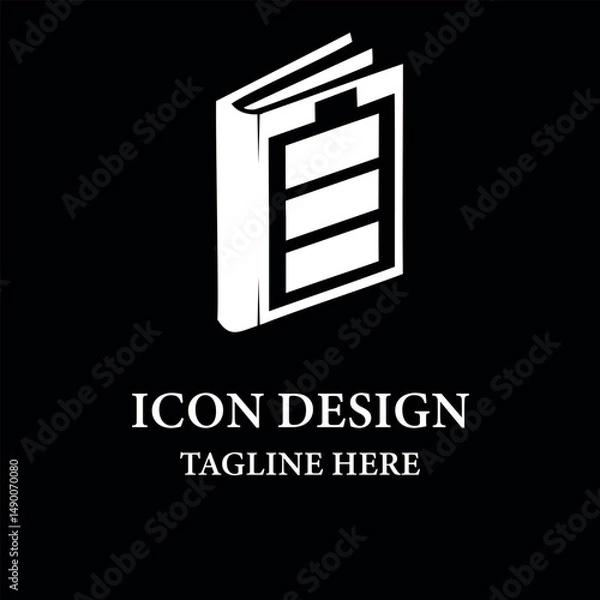 Fototapeta Battery Book Icon Vector