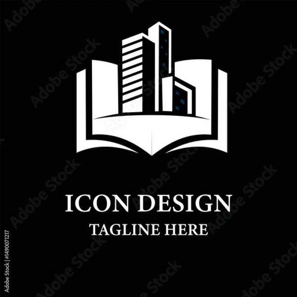 Fototapeta Building Book Icon Design