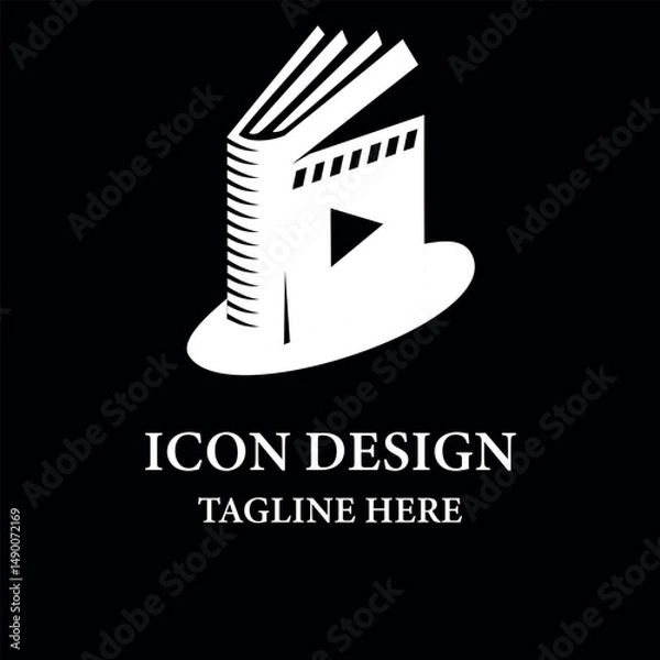 Fototapeta Cinema Book Logo Design