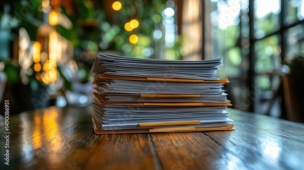 Fototapeta Register document, realistic photo style, copy space, commercial use