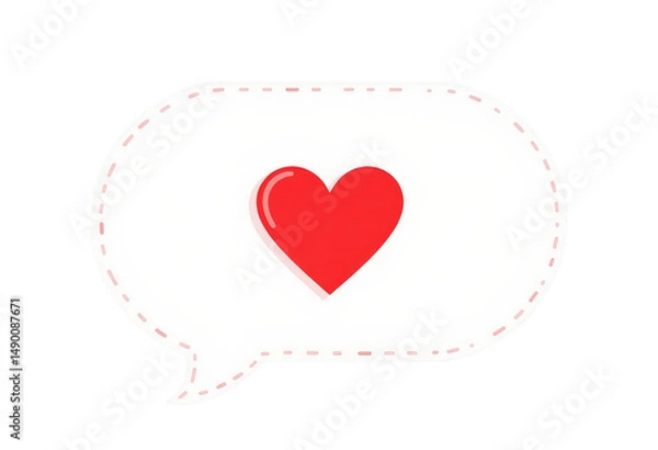 Fototapeta Red Heart Icon, Isolated Transparent Background, Minimalist Design Element