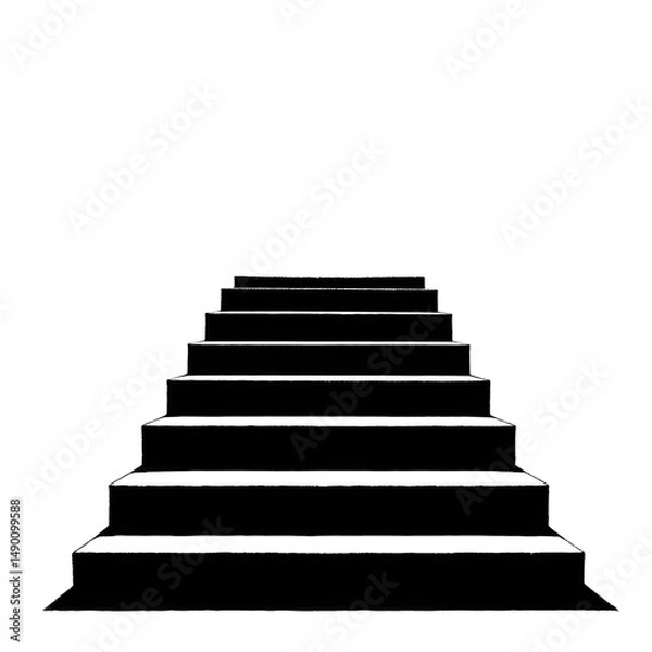 Fototapeta Staircase Design, Isolated Transparent Background, Minimalist Style