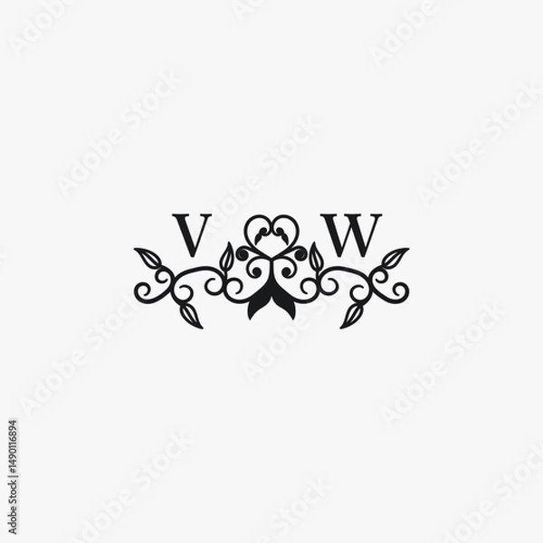 Obraz VW Initials Wedding Logo Vector Art  Icons  and Graphics