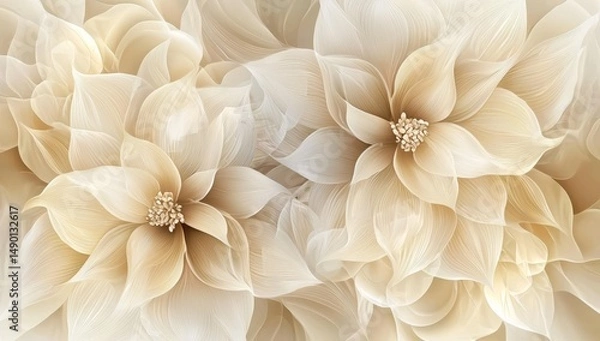 Fototapeta A luxurious touch in a serene floral arrangement.