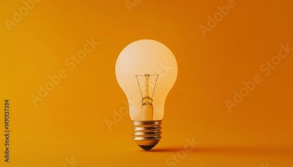 Fototapeta Illuminating idea, glowing lightbulb