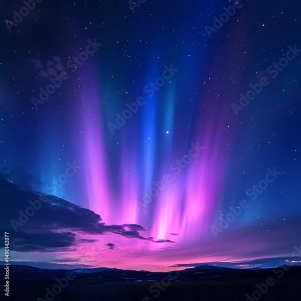 Obraz blue and violet aurora