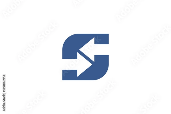 Fototapeta letter S arrow logo icon template design vector	