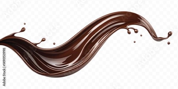 Obraz smooth liquid light chocolate splash in curve style isolated on transparent background