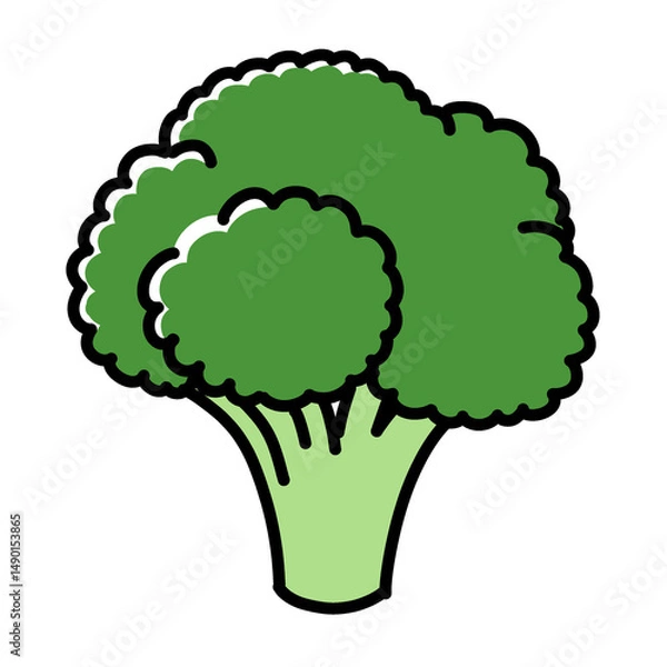 Obraz シンプルなタッチのブロッコリーのイラスト