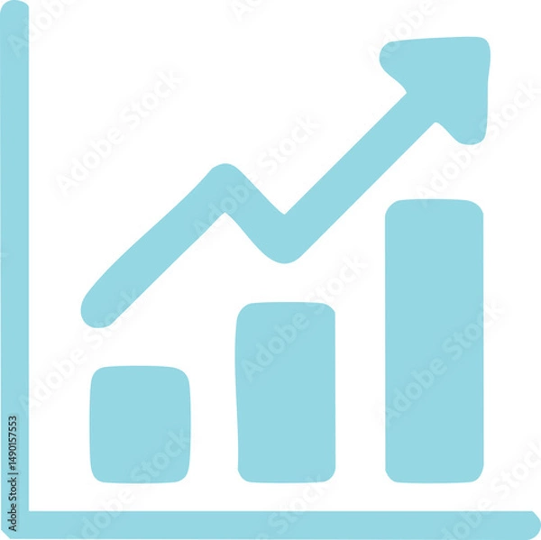 Fototapeta Bar Graph with Arrow Up Icon