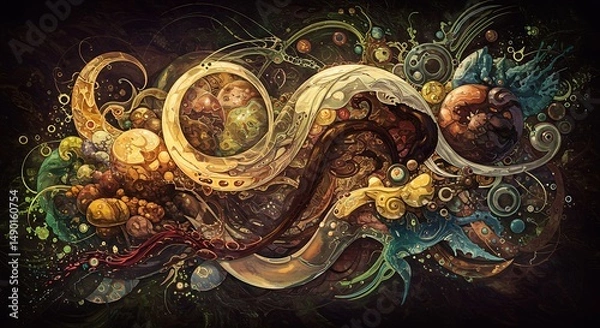 Obraz An Abstract Exploration of Organic Forms and Cosmic Textures
