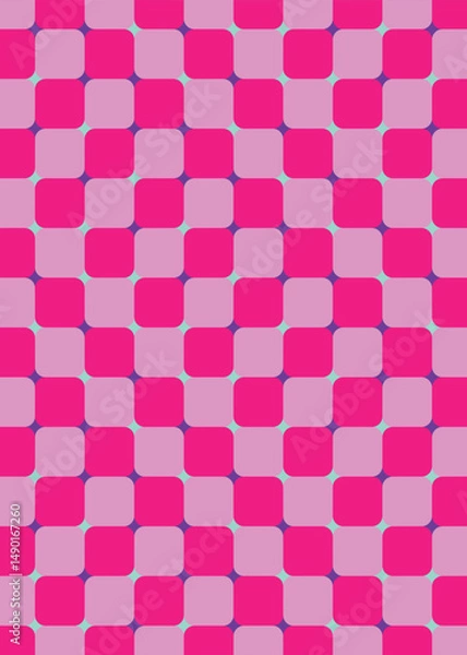 Obraz Motion checkerboard background, seamless pattern, 2D, 3D , Distorted geometric pattern. Abstract vector backdrop.