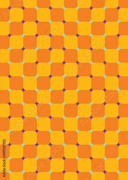 Obraz Motion checkerboard background, seamless pattern, 2D, 3D , Distorted geometric pattern. Abstract vector backdrop.