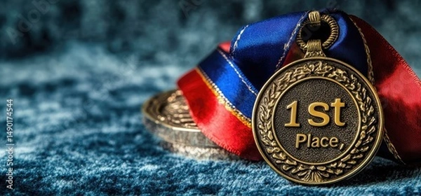 Obraz Bronze medal first place ribbon
