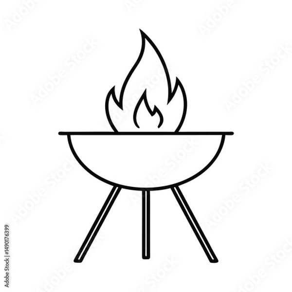 Fototapeta fire pit table drawing