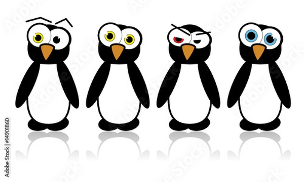 Obraz Illustrated vector pinguins