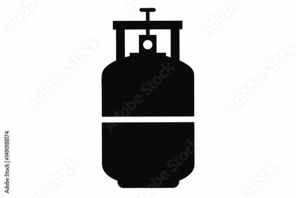 Fototapeta gas cylinder  silhouette vector