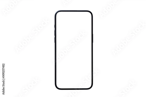Obraz Mockup smart phone isolated Transparent  screen and Clipping Path for Infographic Business web site design app