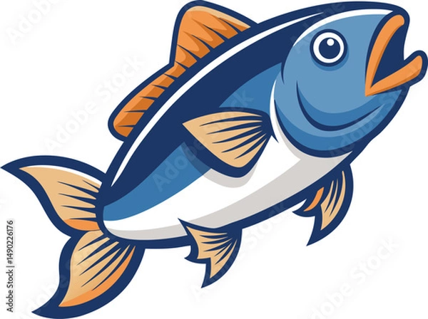 Fototapeta Colorful Fish vector illustration in white background 