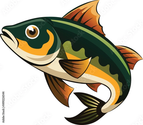 Fototapeta Colorful Fish vector illustration in white background 