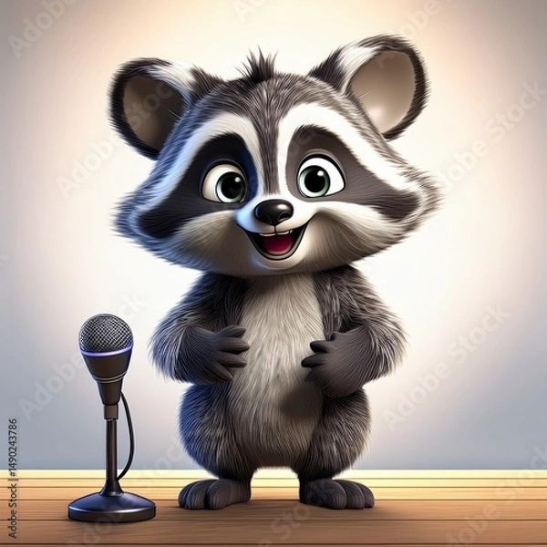 Obraz Waschbär macht Comedy