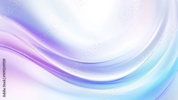 Fototapeta Abstract background with blue and purple curves and glass spiral on white gradient, soft light and reflections, high resolution digital illustration with blurred effect and elegant composition