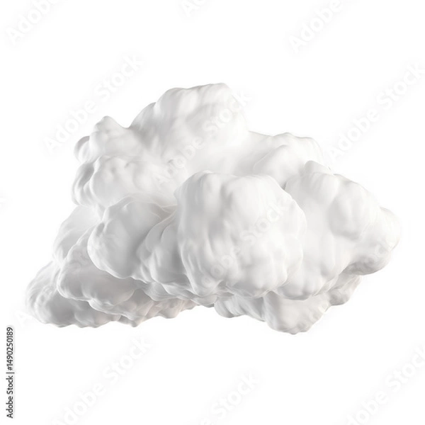Obraz Isolated fluffy white cloud on black sky