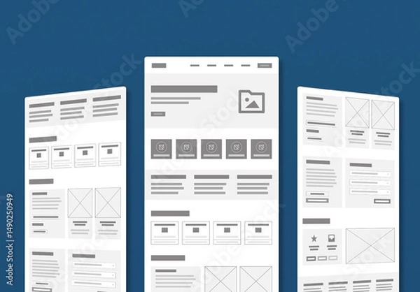 Obraz Wireframe for Ecommerce Website Design