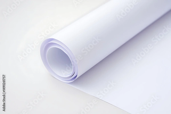 Fototapeta Rolled White Paper Background Texture