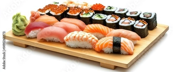 Obraz Sushi variety plate display