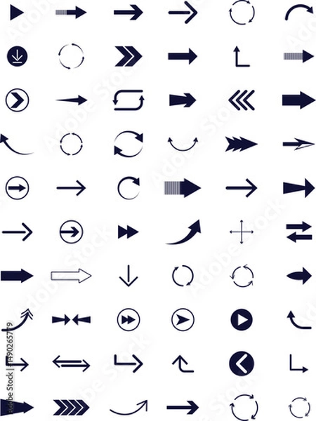 Fototapeta Arrow icon set. Cursor. Collection different arrow signs.