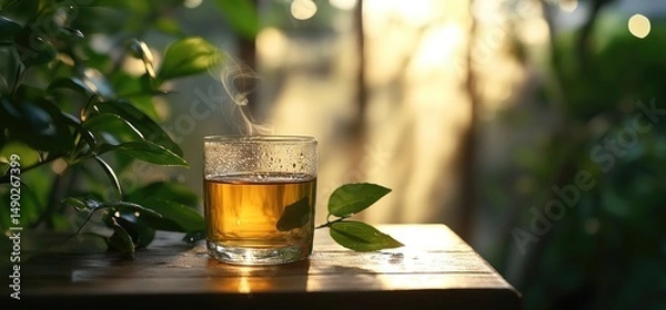 Obraz Warm tea outdoors