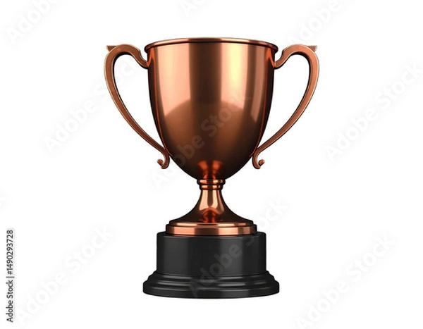 Obraz Photorealistic bronze trophies with warm metallic tones and sculpted designs, created in 3D with realistic surfaces and non-reflective finishes, placed on transparent PNG background