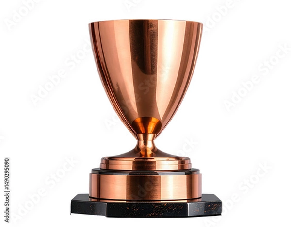 Obraz Photorealistic bronze trophies with warm metallic tones and sculpted designs, created in 3D with realistic surfaces and non-reflective finishes, placed on transparent PNG background