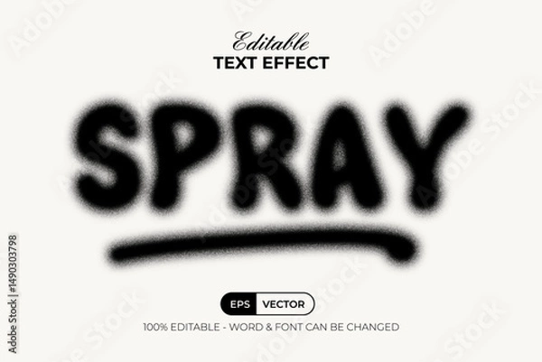 Fototapeta Spray Text Effect Grain Noise Texture Style. Editable Text Effect.