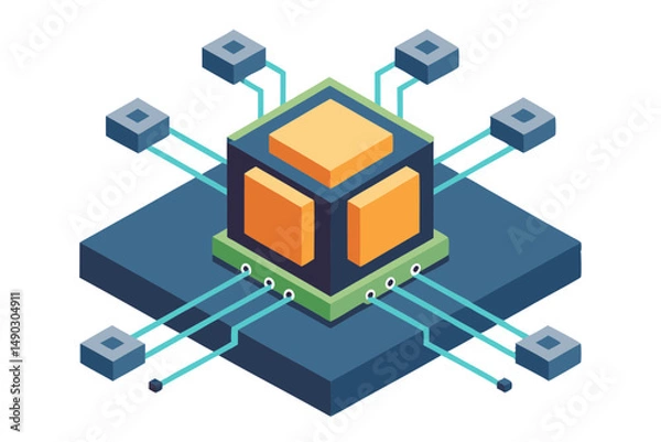 Obraz Isometric CPU Vector Design