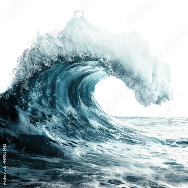 Fototapeta Dynamic ocean wave crashing on the shore.