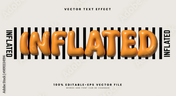 Fototapeta Inflated Style Fun Bold Glossy text effect Template