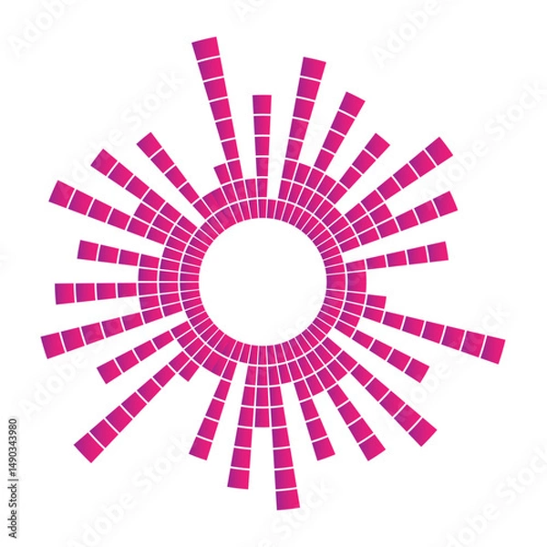 Fototapeta Pink  color circular sound waves