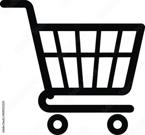Fototapeta shopping cart icon outline vector illustration