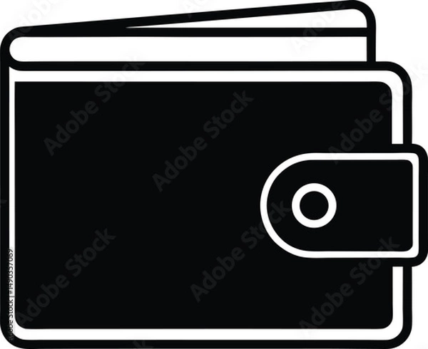 Fototapeta wallet icon outline vector illustration