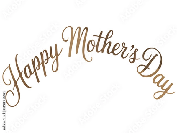 Fototapeta Happy mother's day lettering in brown isolated on a white background