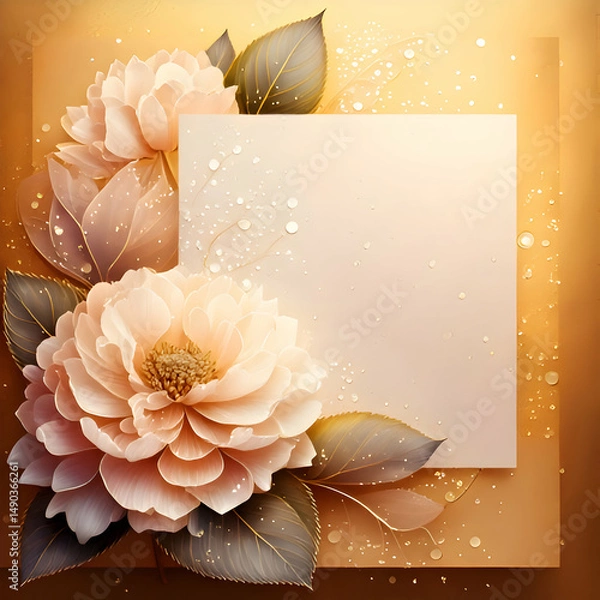Obraz Elegant floral design featuring soft flowers and a blank space for text.