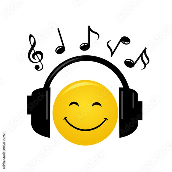 Obraz Yellow emoticon cartoon character