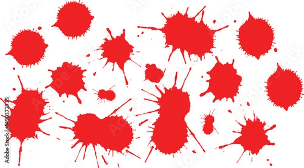 Obraz seamless pattern with red ink splashes