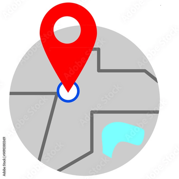 Fototapeta map pointer with pin icon